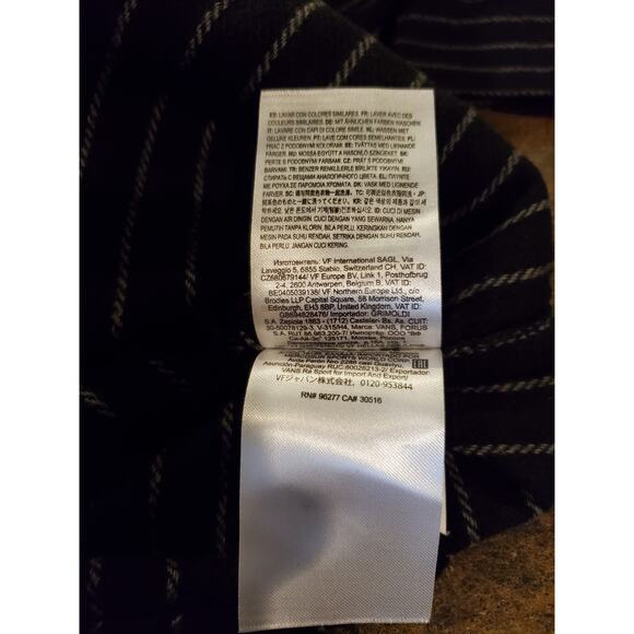 Vans Off The Wall Mens‎ Striped Shirt Sz S Button Long Sleeve Skater Black New - Picture 8 of 9